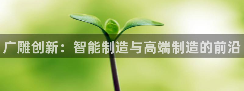 天辰娱乐所:广雕创新:智能制造与高端制造的前沿